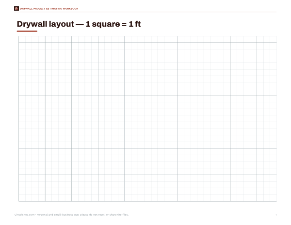 Preview of Printable Drywall Layout Grid